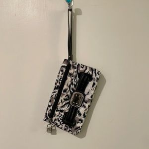 Leopard clutch wristlet